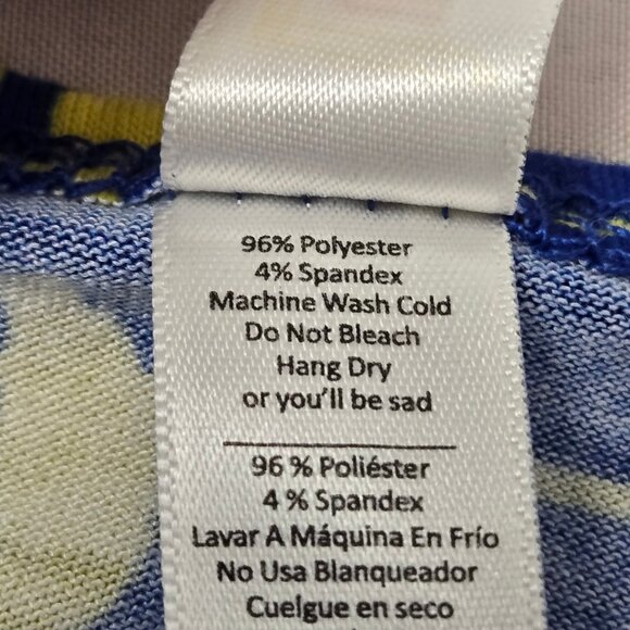 LuLaRoe Pullover shirt XXS Blue and gold birds on a wire Pre-owned - Picture 9 of 9